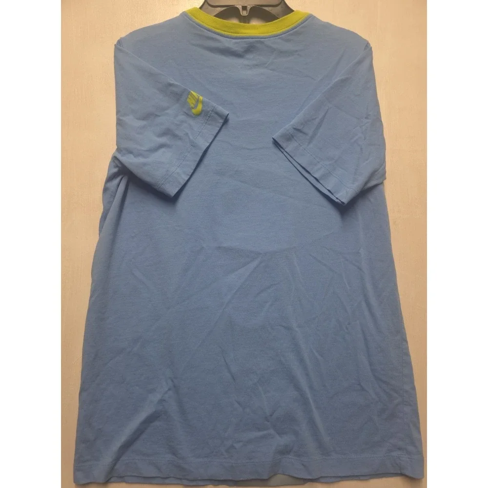 Nike Boys Big Kids T-Shirt Blue Green Vertical Logo Graphic Tee Size XL